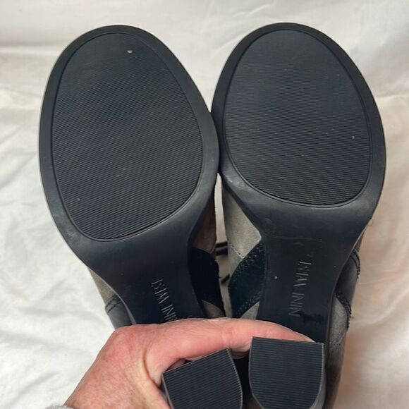 Nine West Platform Smokino Suede Lace Up Bootie Heels. Size 7.5. - Picture 7 of 9